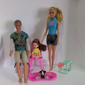 Barbie Dolls Family Set with Lots Of Accessories!!